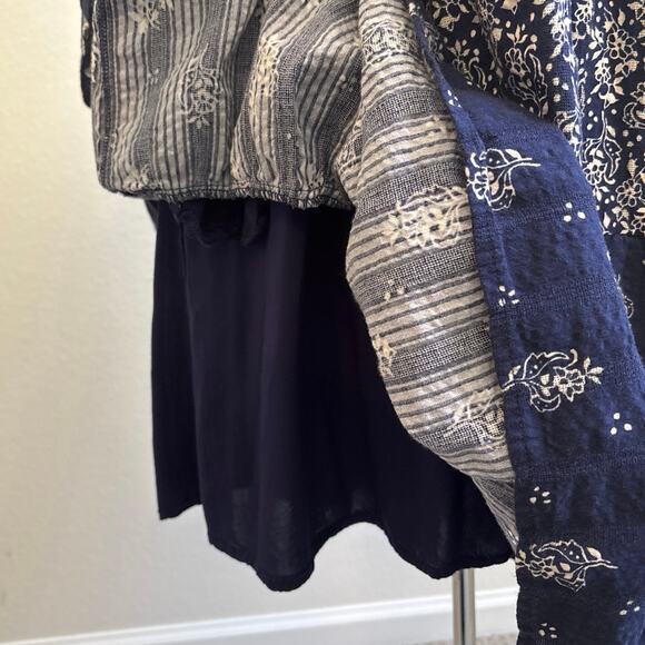 Anthropologie Maeve womens Sz Small Carlita Tiered Tunic Dress Floral Tassels - Picture 7 of 13